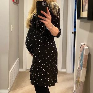 Seraphine maternity black and white empire dress